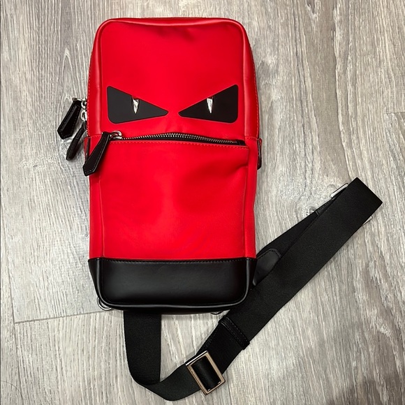 Fendi red monster eyes Men's Crossbody Bag